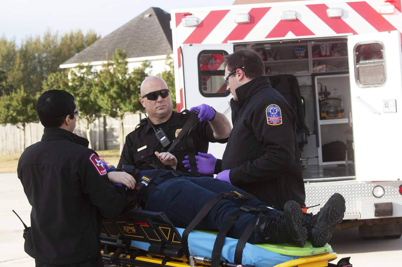 Ambulance With Patient On Gurney