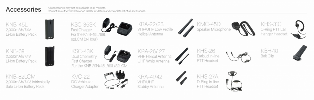 NX-1200 & 1300 Portable Radio Accessories