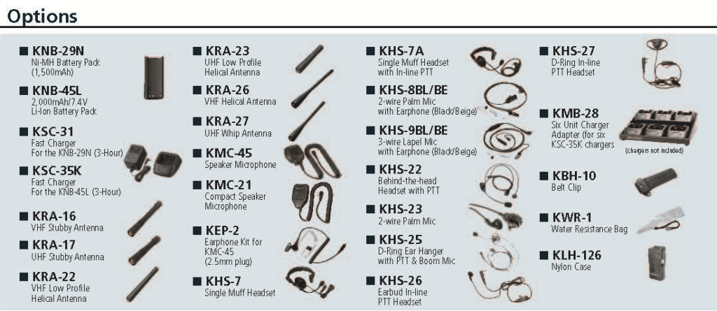 TK-2300 & 3300 Portable Accessories