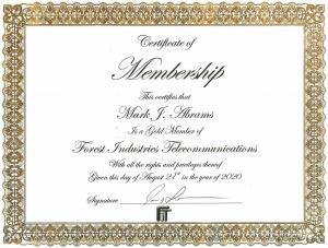 FIT Membership Certificate