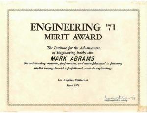 Mark Abrams Engineering Merit Award