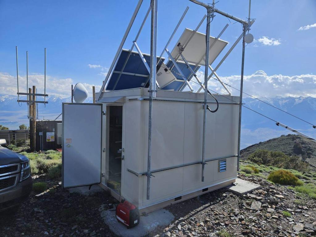 Mazourka Peak Radio Site Damaged Solar Panel Rear View