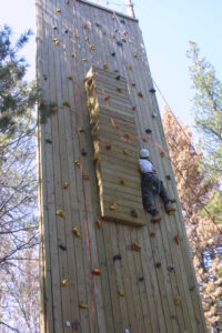 Climbing wall at Camp