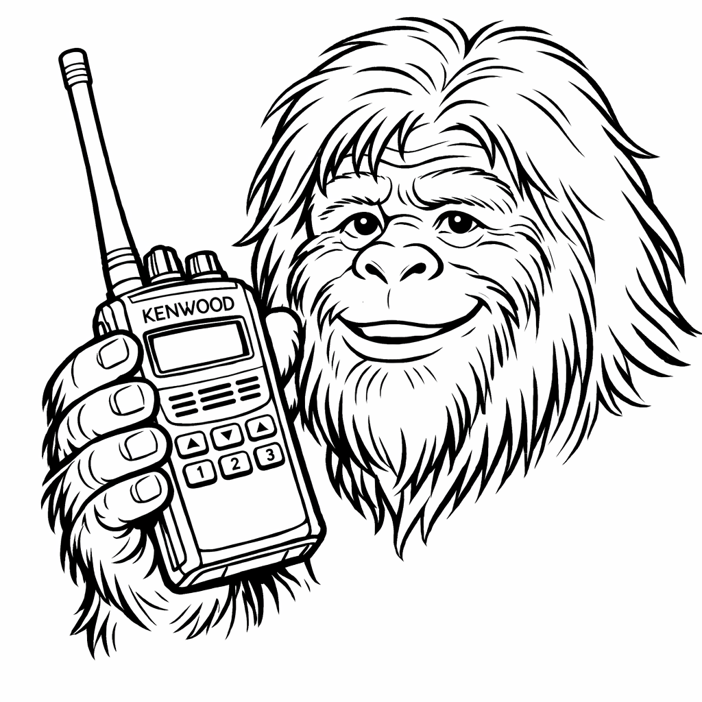 Sasquatch with radio