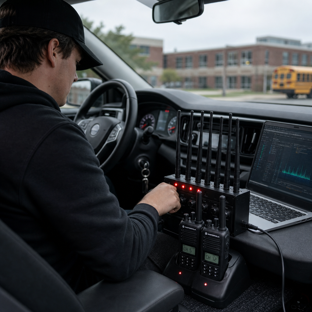 Person Jamming a school radio
